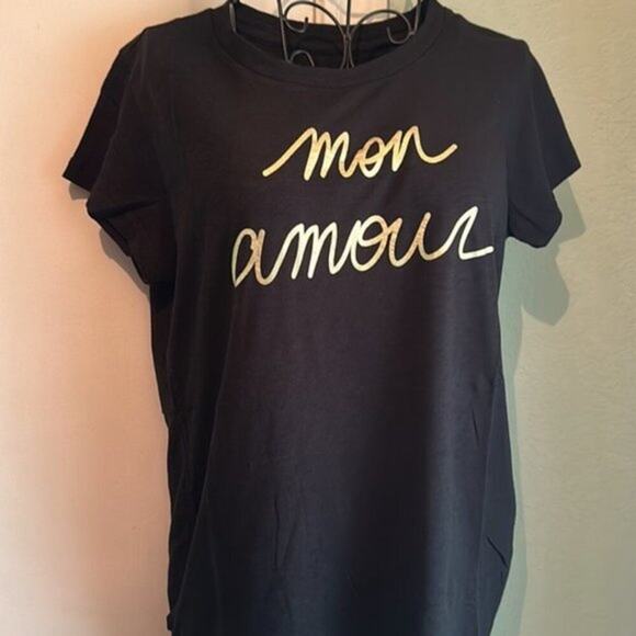 zadig and voltaire Skinny Short Sleeve Mon Amour Foil Tee M - Picture 4 of 7